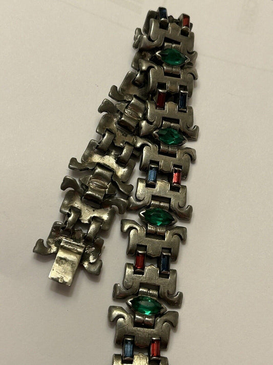 Ultra Rare 1930’s Trifari Jewels of India Rhinestone Bracelet Philippe - Vintage Jewelry Collective