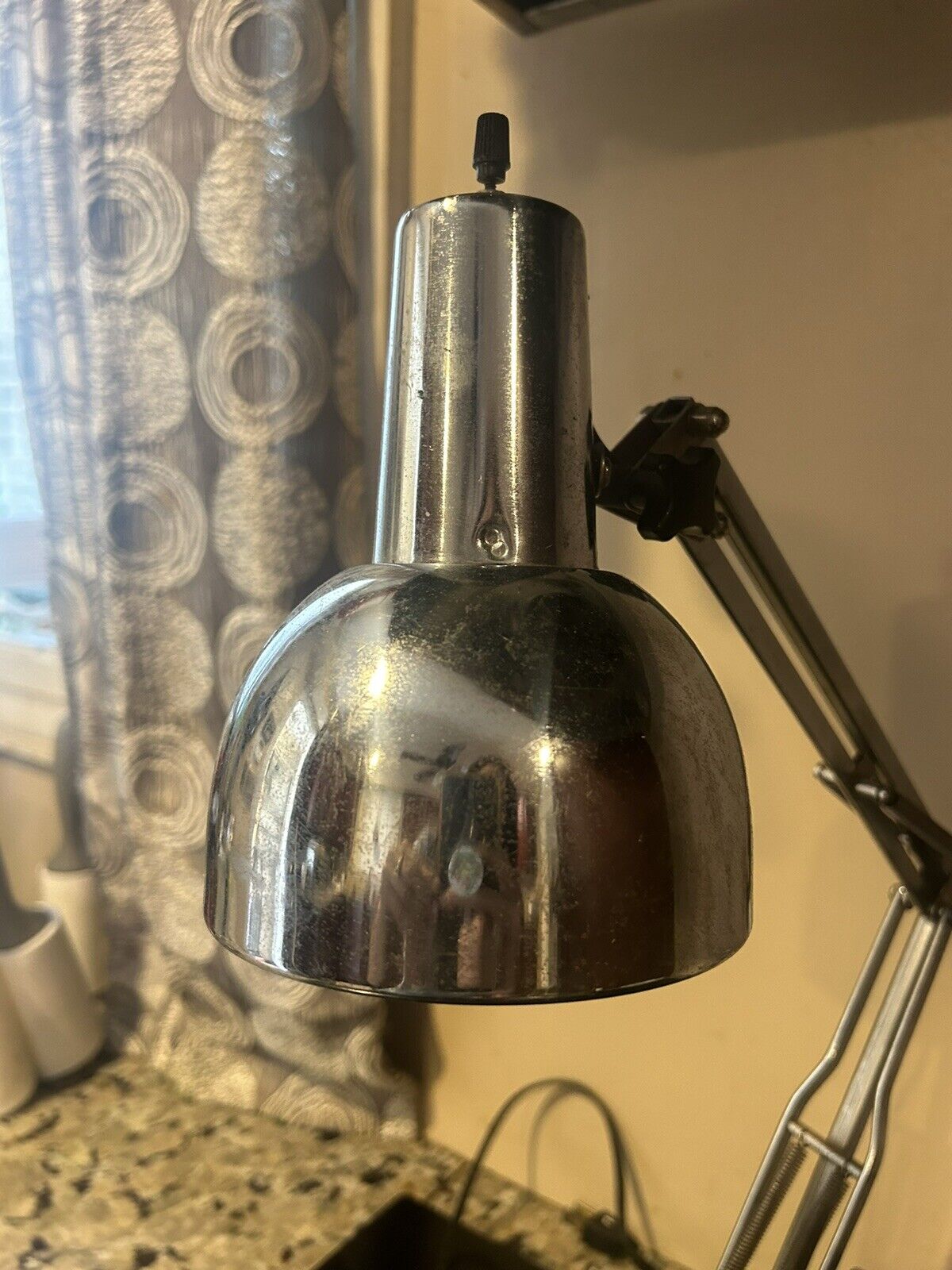 Vintage Mid Century Modern Chrome & Black Adjustable Metal Desk Lamp 1960's MCM - Vintage Jewelry Collective