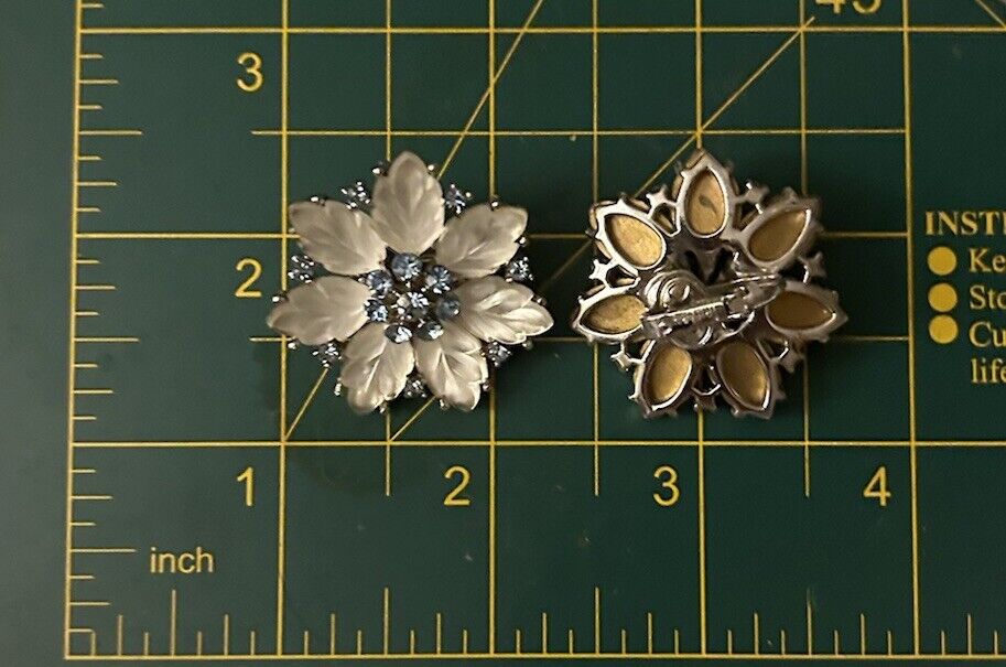 Vintage Crown TRIFARI Earrings Glass Fruit Salad Flower Leaf Rhinestone - Vintage Jewelry Collective