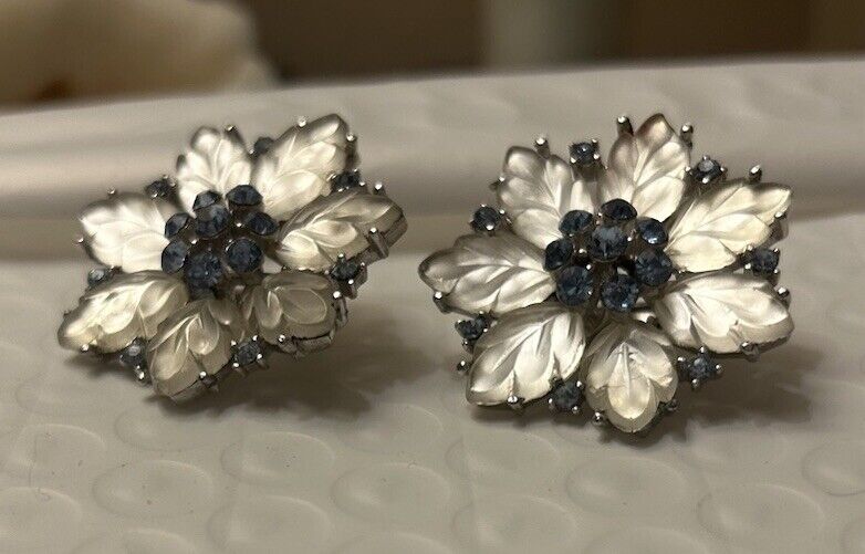 Vintage Crown TRIFARI Earrings Glass Fruit Salad Flower Leaf Rhinestone - Vintage Jewelry Collective