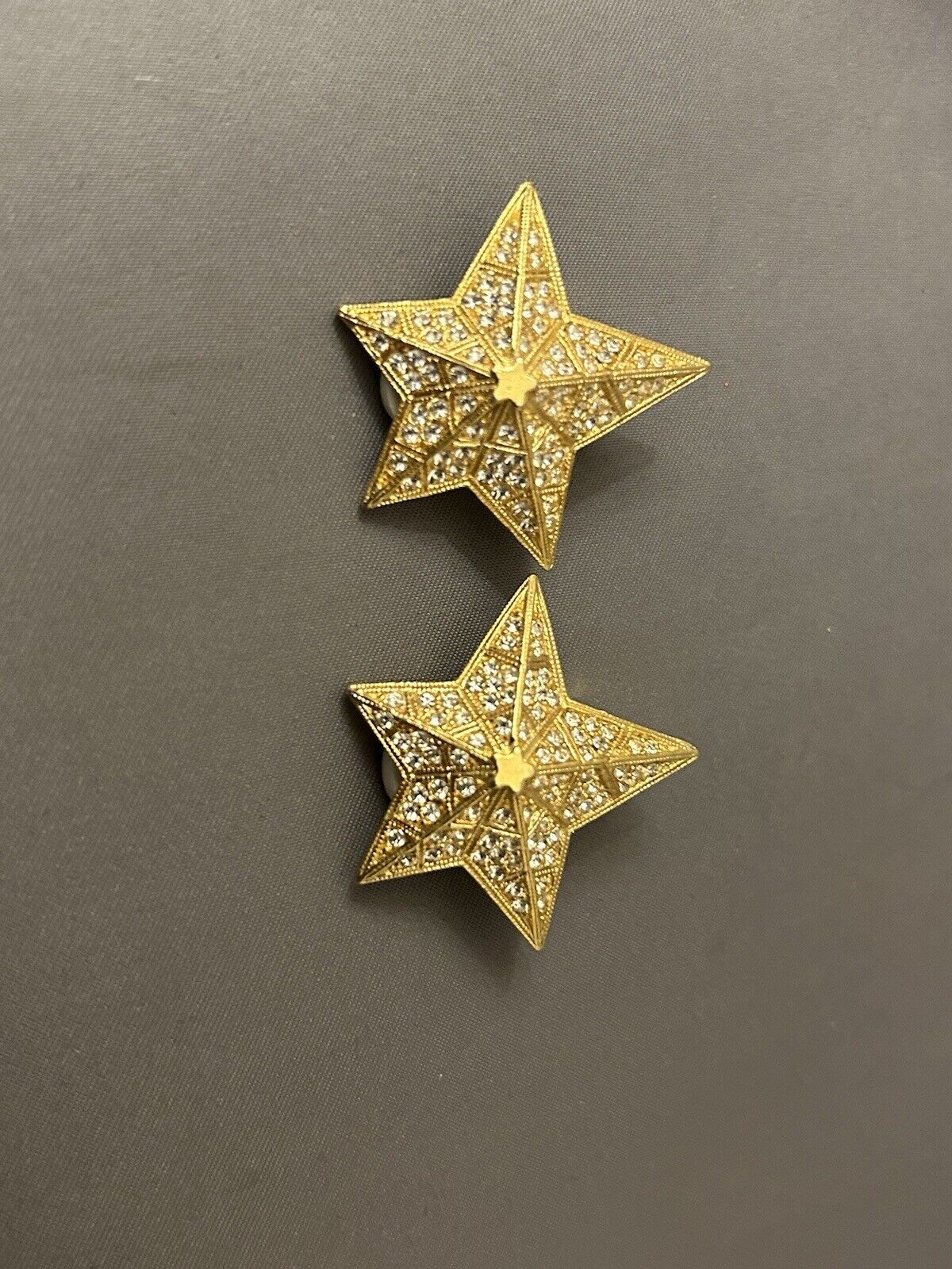 Vintage Kirk's Folly Star Clip Earrings Rhinestone Crystal Celestial - Vintage Jewelry Collective