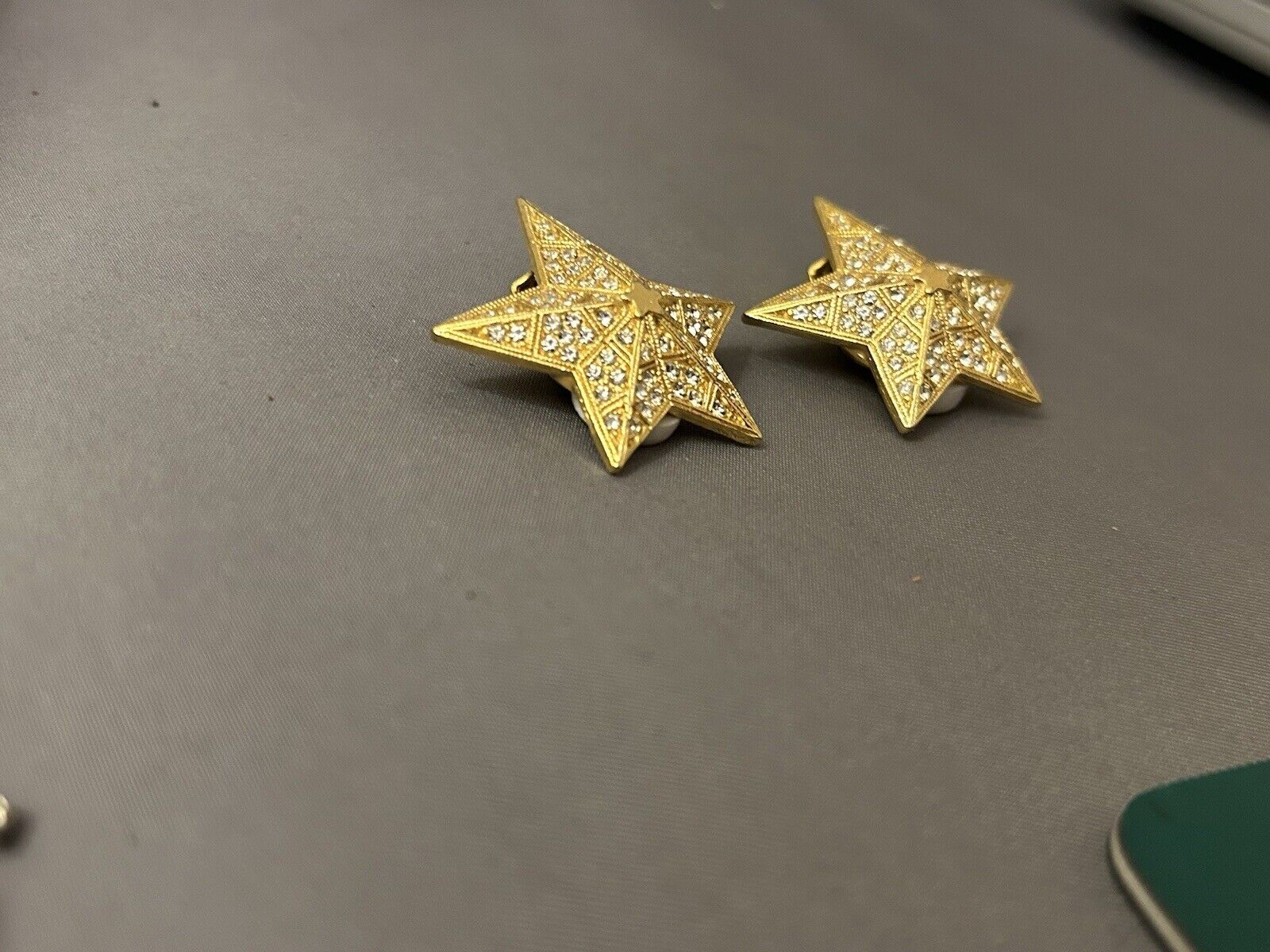 Vintage Kirk's Folly Star Clip Earrings Rhinestone Crystal Celestial - Vintage Jewelry Collective