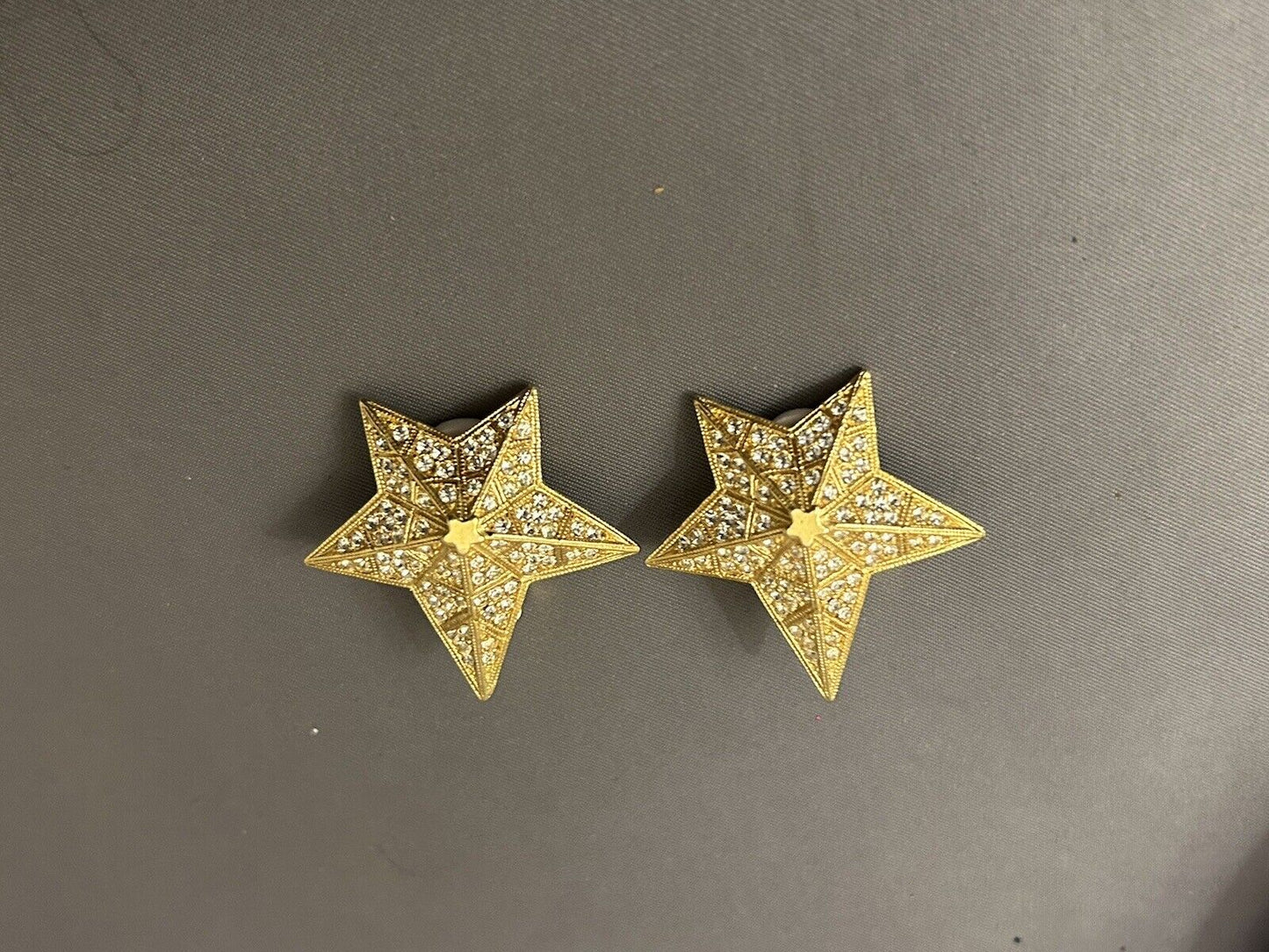 Vintage Kirk's Folly Star Clip Earrings Rhinestone Crystal Celestial - Vintage Jewelry Collective