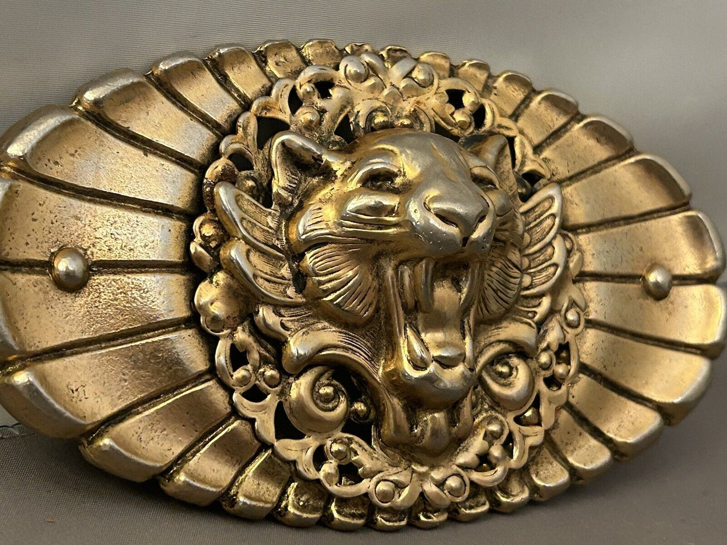 Vintage Belt Buckle Woman’s Tiger KANDELL & MARCUS NEW YORK 1940s Figural Animal - Vintage Jewelry Collective