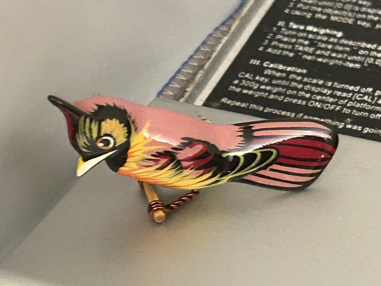 Vintage Cardinal Bird Hand Carved Painted Hardwood Brooch Pin Not Takahashi - Vintage Jewelry Collective