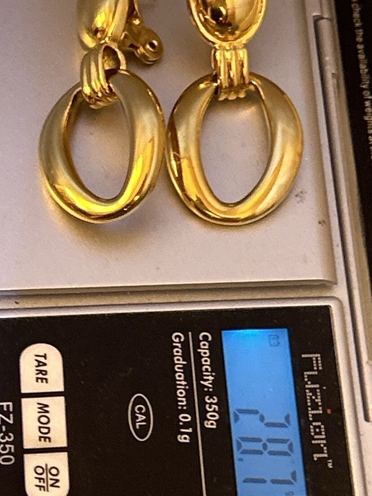 Vintage Yves Saint Laurent YSL Teardrop Hoop Earrings, Gold Plated Door Knockers - Vintage Jewelry Collective