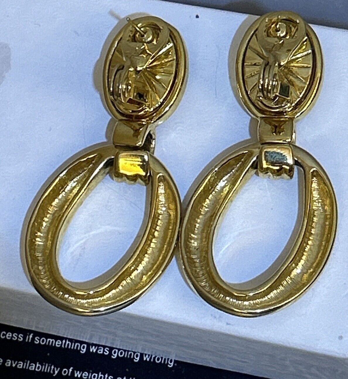 Vintage Yves Saint Laurent YSL Teardrop Hoop Earrings, Gold Plated Door Knockers - Vintage Jewelry Collective