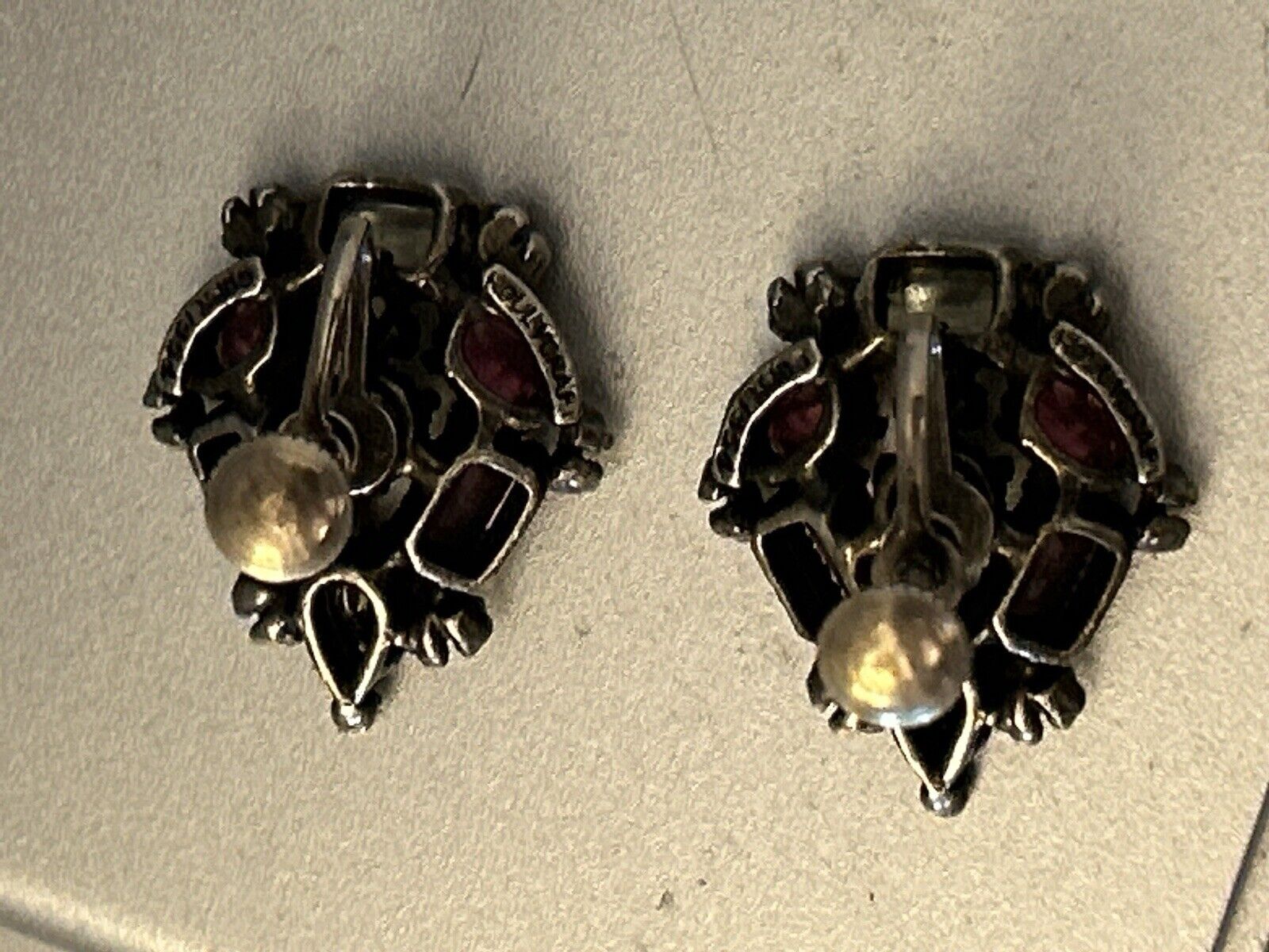 Vintage EARLY HOLLYCRAFT  Earrings Flower Open Back Setting Screw Backs Sparklin - Vintage Jewelry Collective