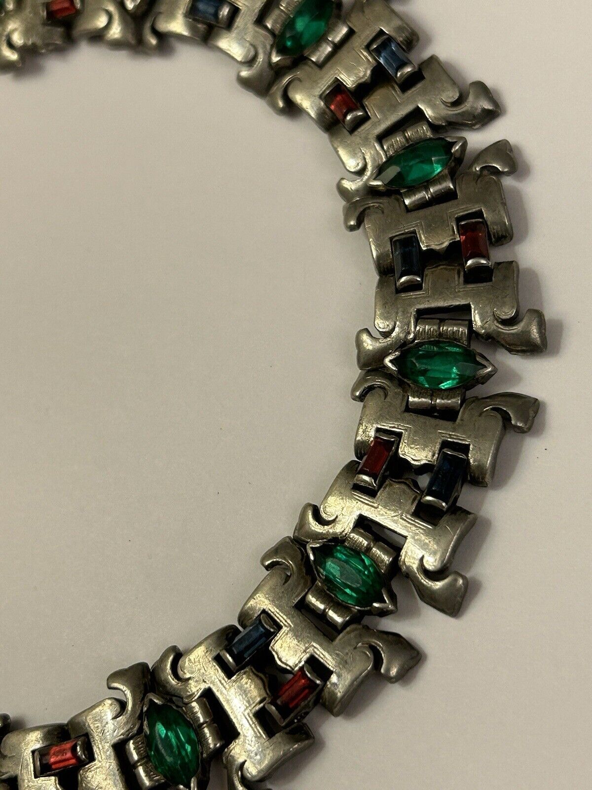 Vintage Trifari 1930’s Jewels Of India  Glass Rhinestone Bracelet Mogul - Vintage Jewelry Collective