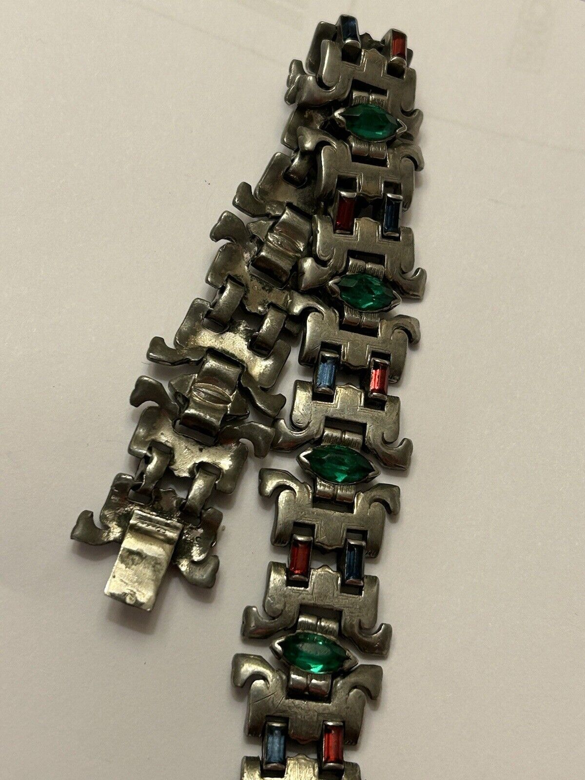 Vintage Trifari 1930’s Jewels Of India  Glass Rhinestone Bracelet Mogul - Vintage Jewelry Collective