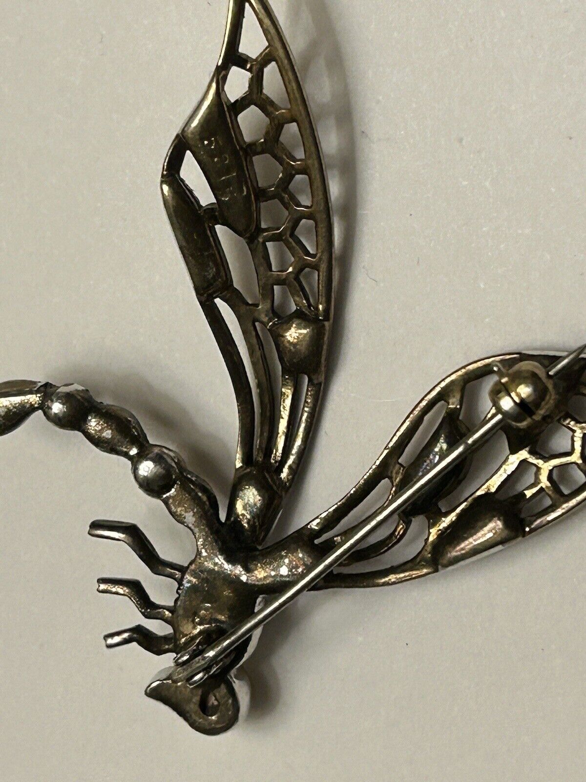 Vintage Rhinestone Marcel Boucher Brooch Dragon Fly Pin  Figural Insect 1940s - Vintage Jewelry Collective