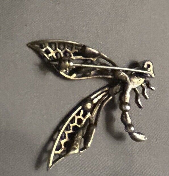 Vintage Rhinestone Marcel Boucher Brooch Dragon Fly Pin  Figural Insect 1940s - Vintage Jewelry Collective