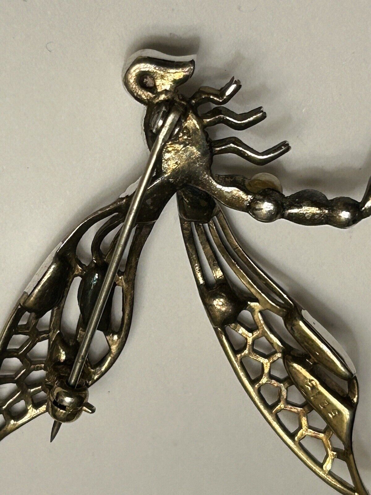 Vintage Rhinestone Marcel Boucher Brooch Dragon Fly Pin  Figural Insect 1940s - Vintage Jewelry Collective