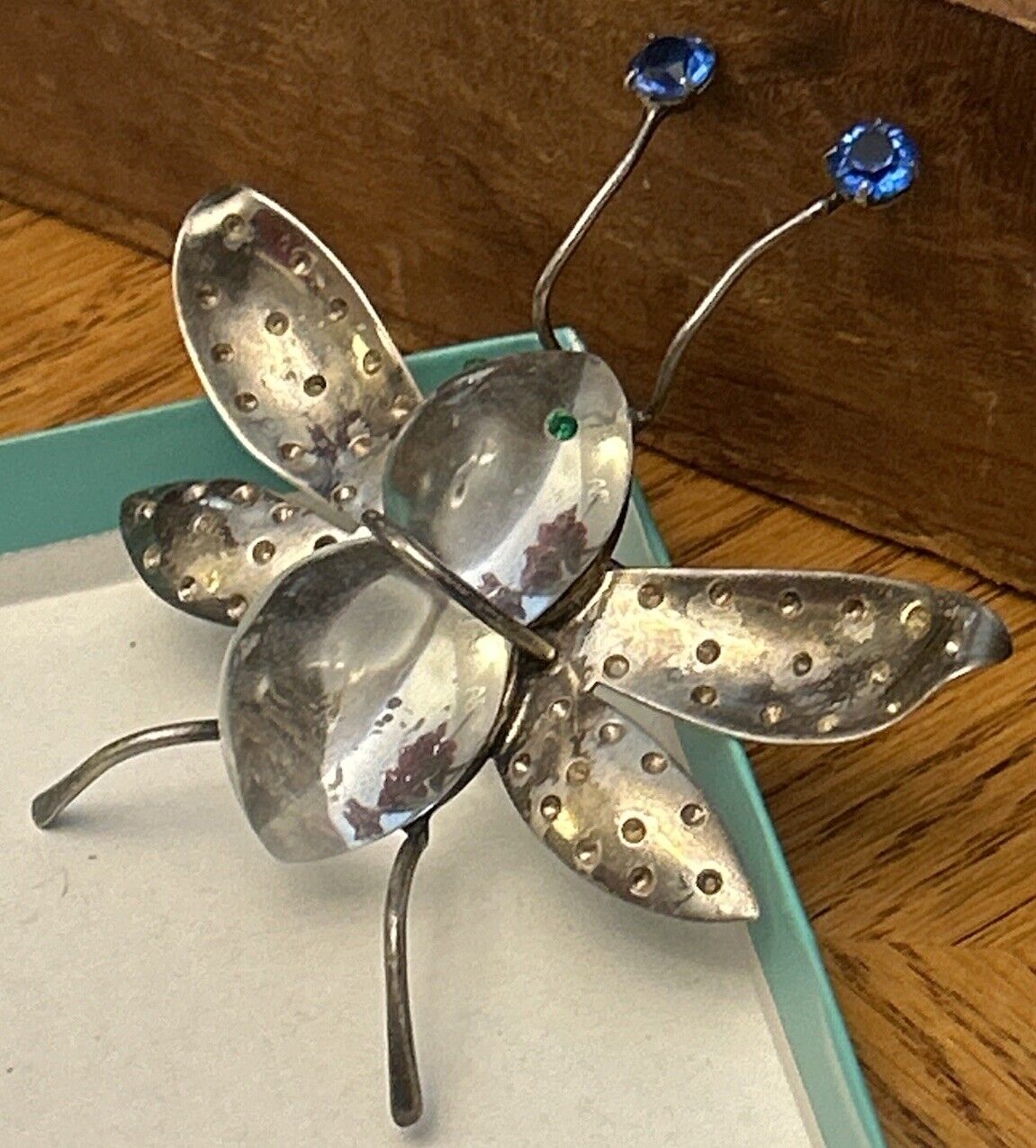 Vintage Lucite Jelly Belly Fly Brooch Pin Bug Figural Sterling Figural Rare 1940 - Vintage Jewelry Collective